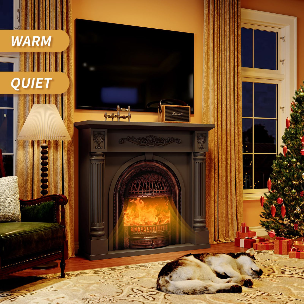 Roman Column Electric Fireplace