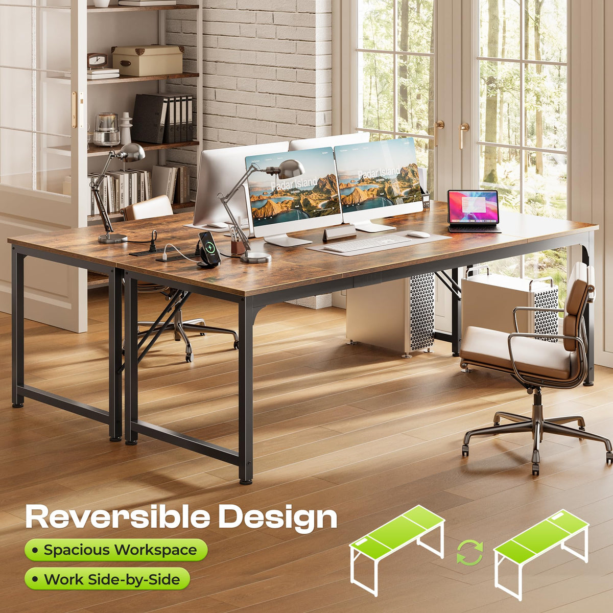 Computer Desk with Power Outlets & USB-C