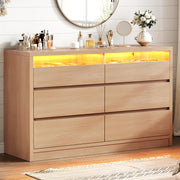 6-Drawer Dresser with RGB LED Light & Hidden Handles