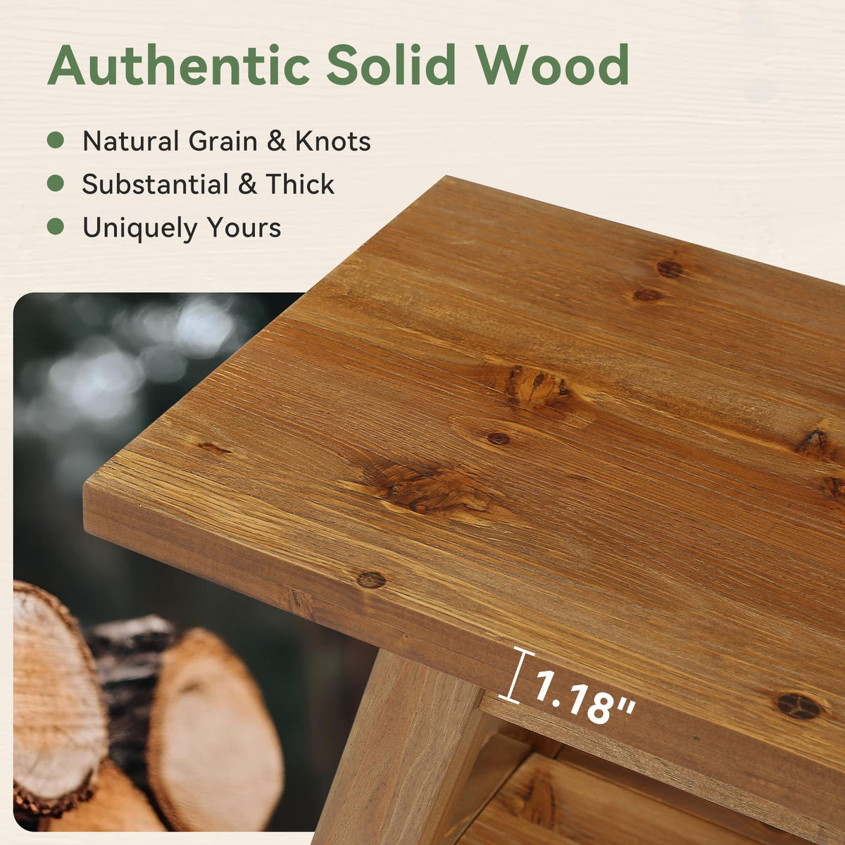 Solid Wood Entryway Storage Bench