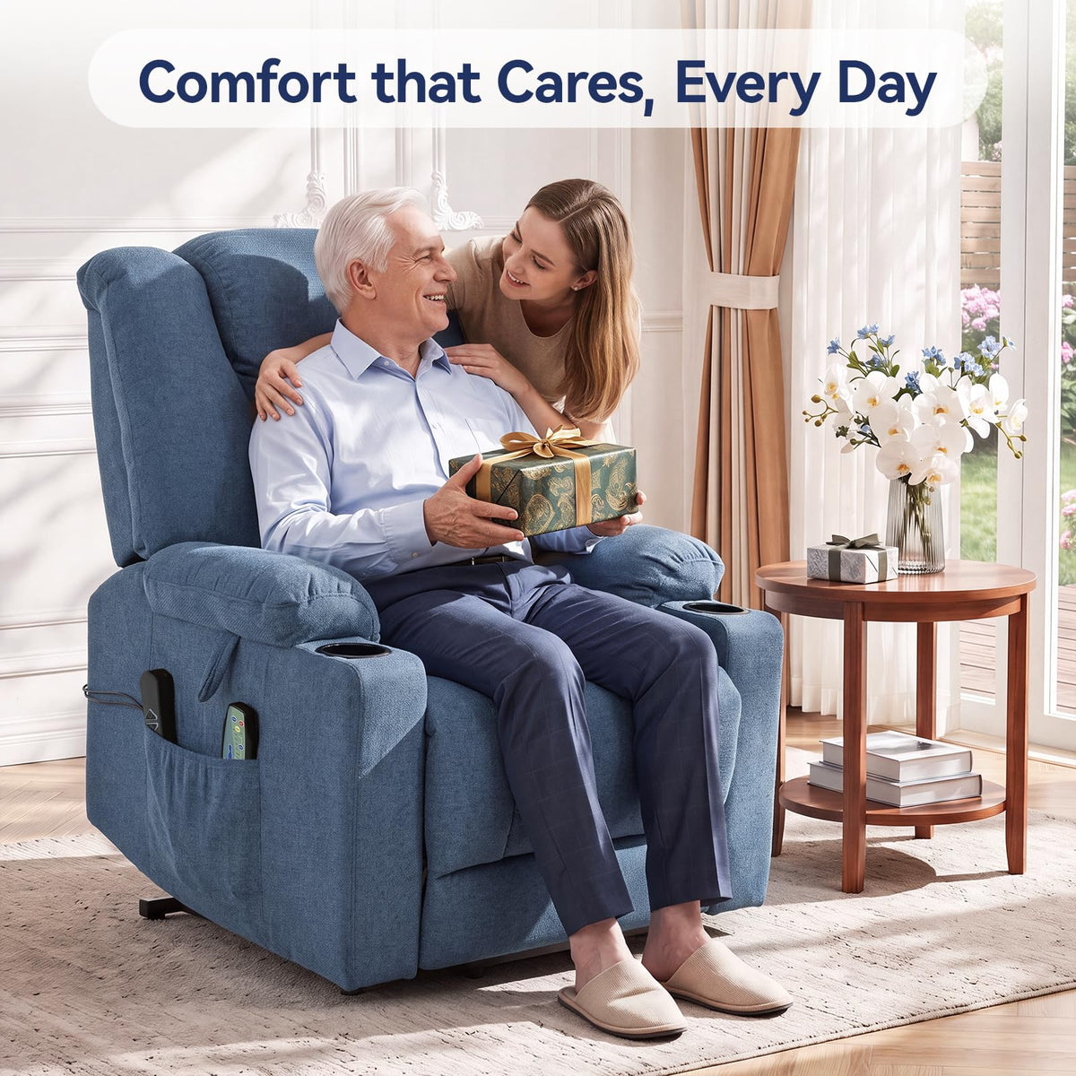 Brage Living Power Lift Recliner Chair for Elderly with Heat and Massage