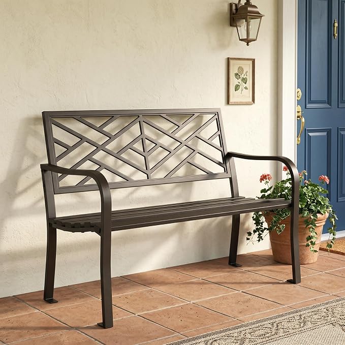 Black Cast Iron Garden Bench