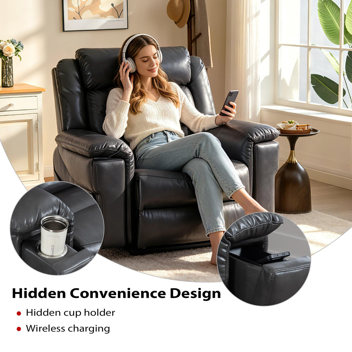 JIKFRIMA Oversized Big Man 400lbs Power Lift Recliner Chair for Adults