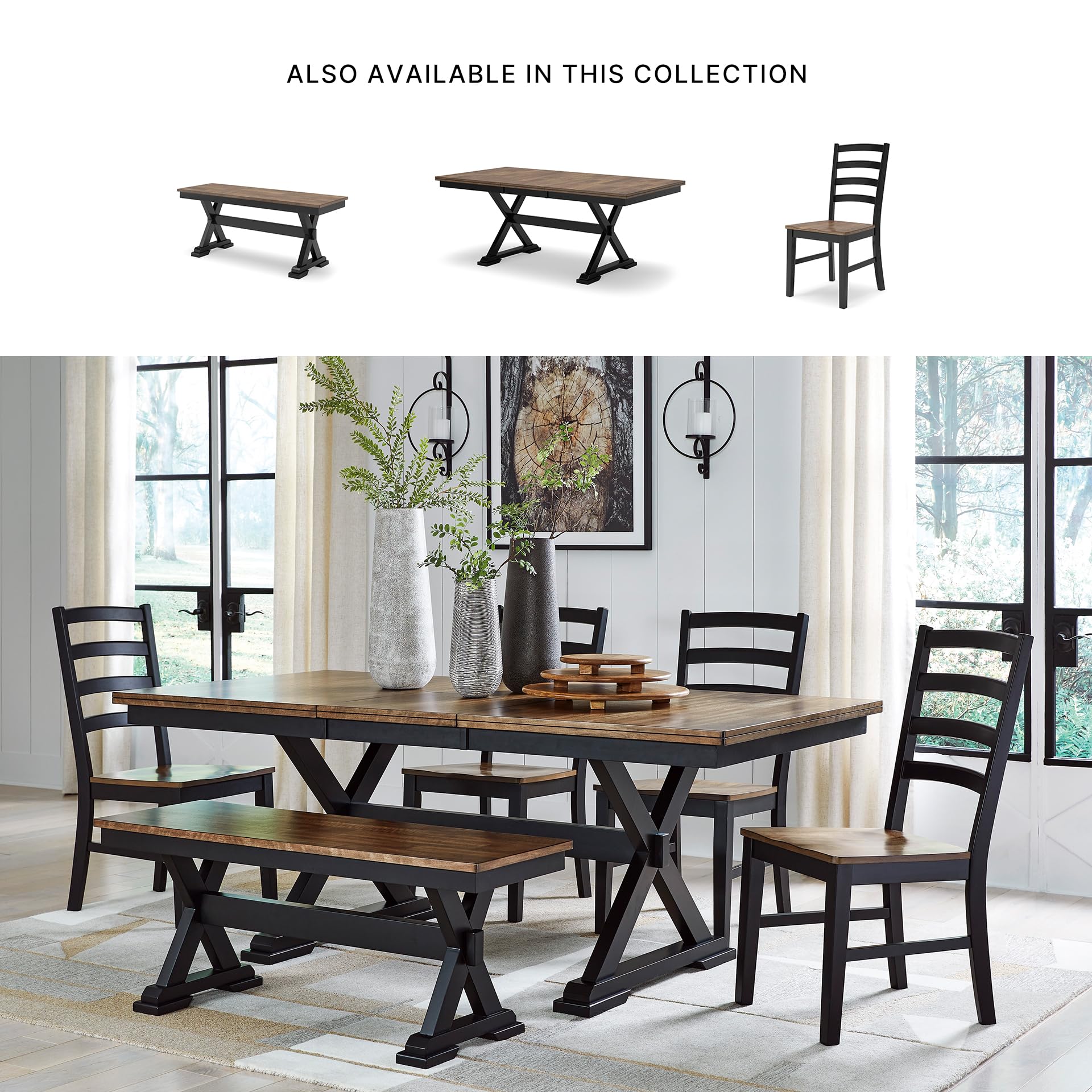 Farmhouse Dining Extension Table with Butterfly Leaf