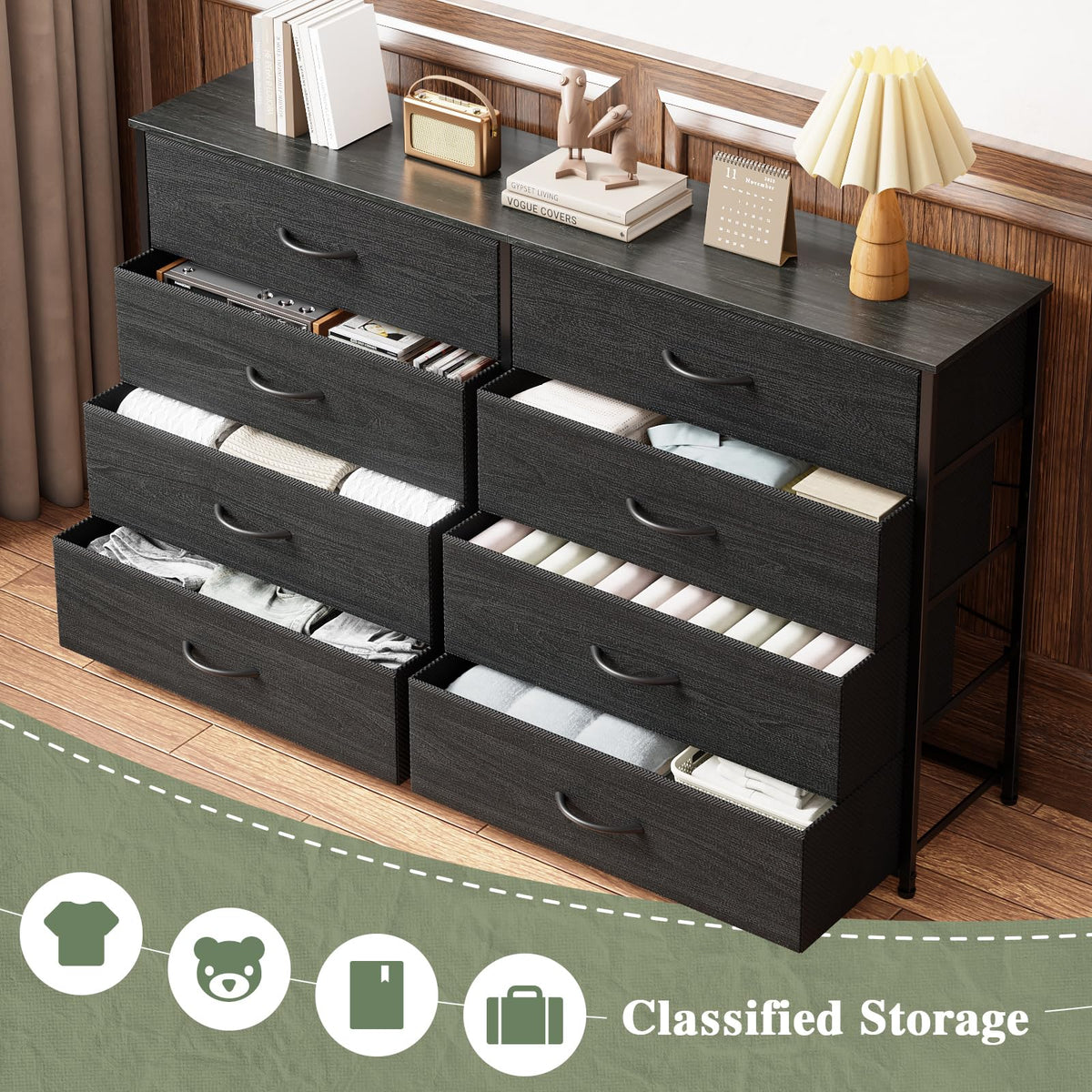 8-Drawer Fabric Dresser