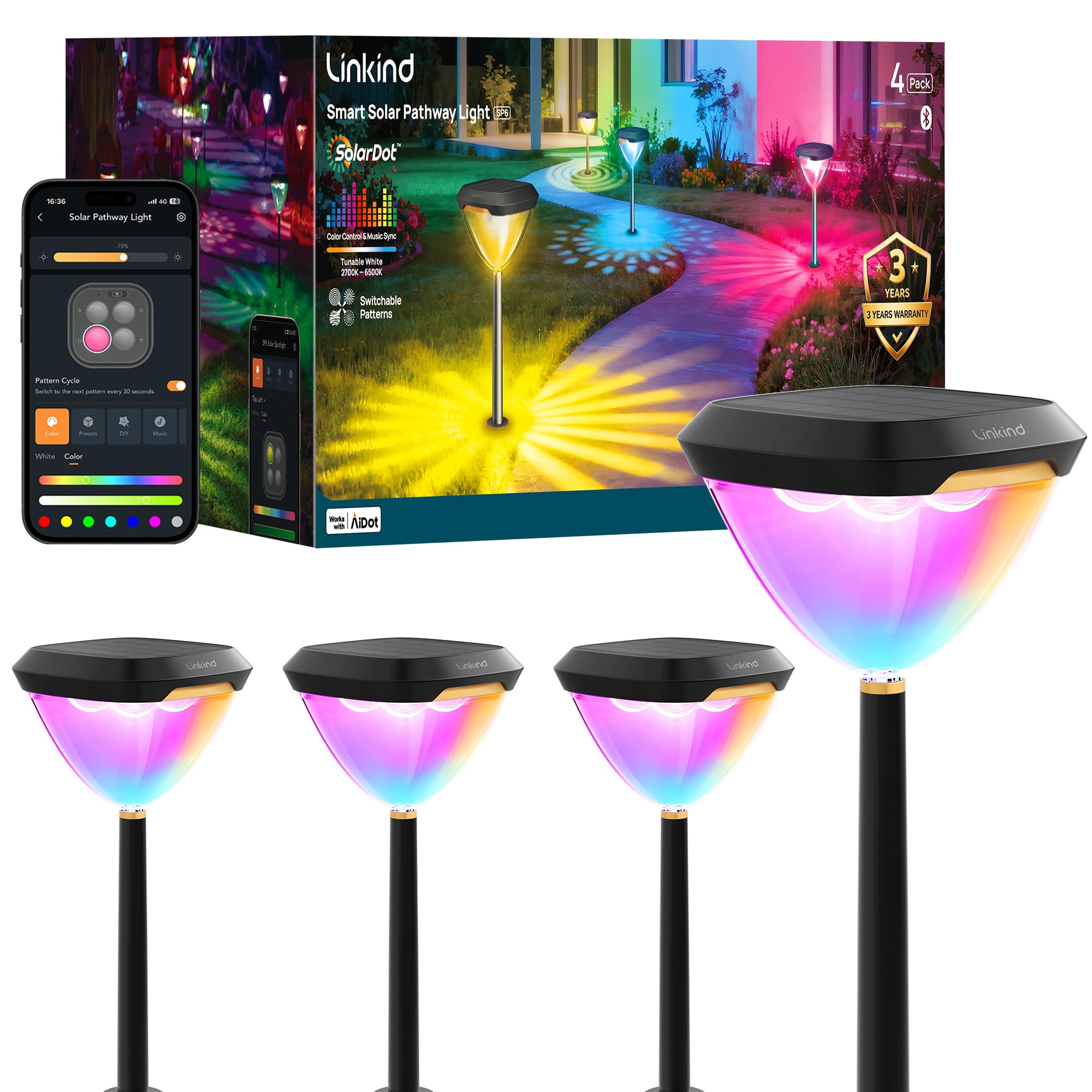 Smart Solar Pathway Lights with App Control