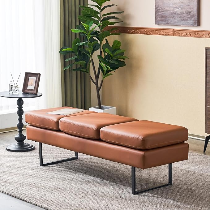 59" PU Leather Waiting Room Bench
