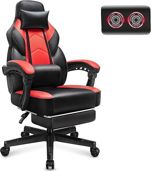 Big & Tall Gaming Chair with Footrest & Massage Lumbar