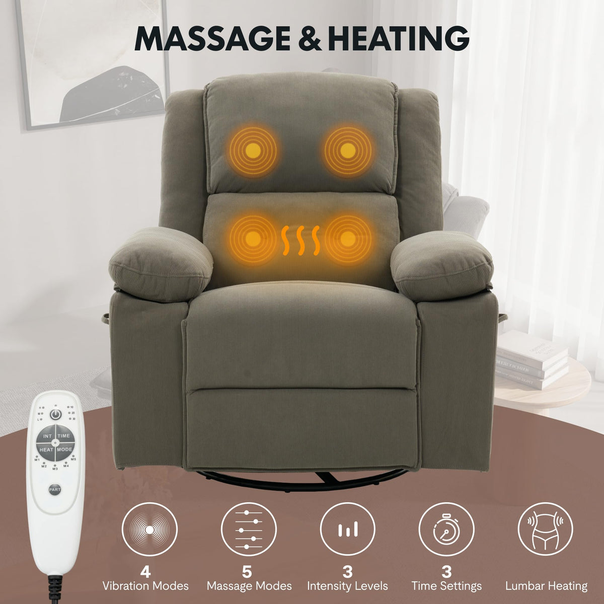 Swivel Rocker Massage Recliner