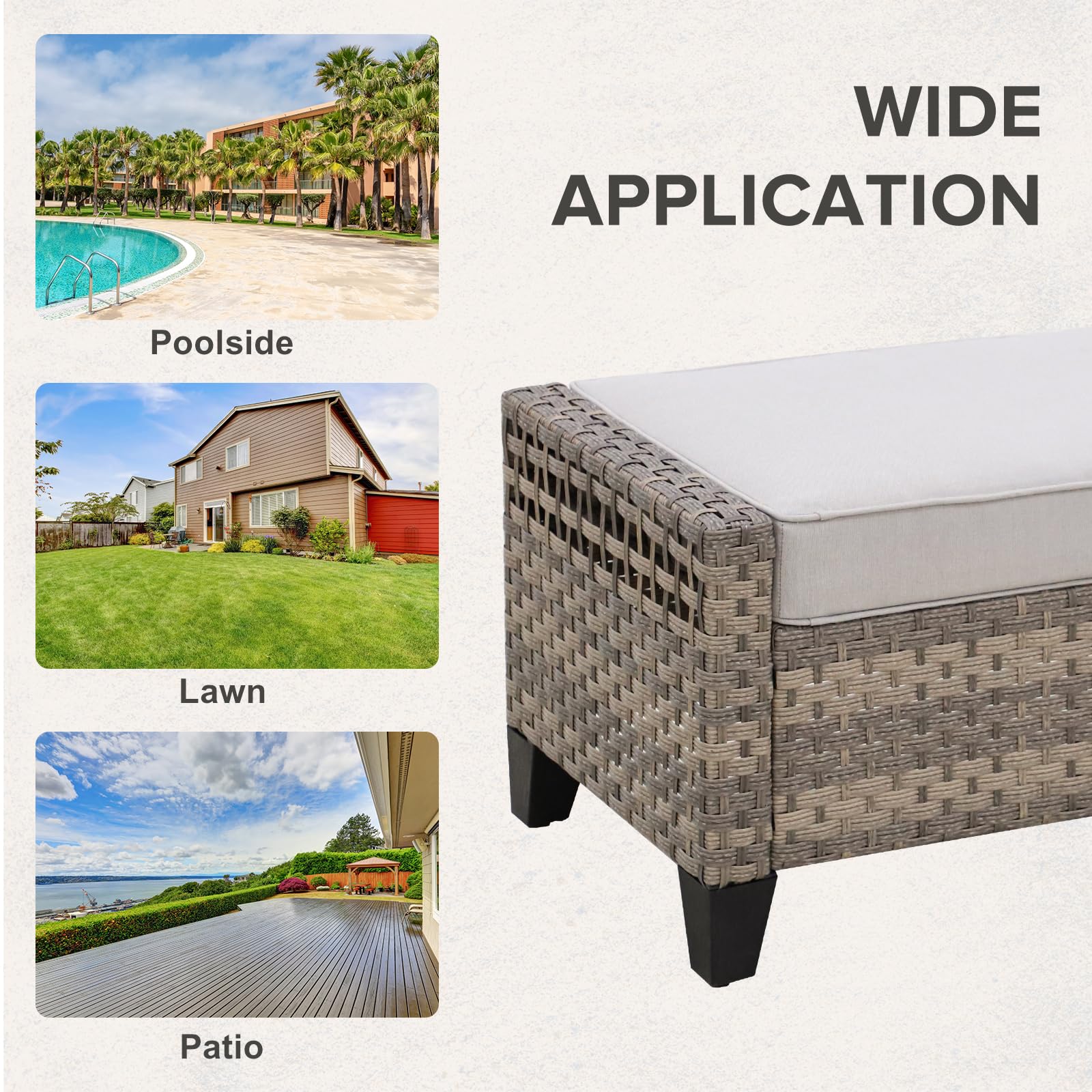 Outdoor Wicker Ottoman Set (2-Piece)
