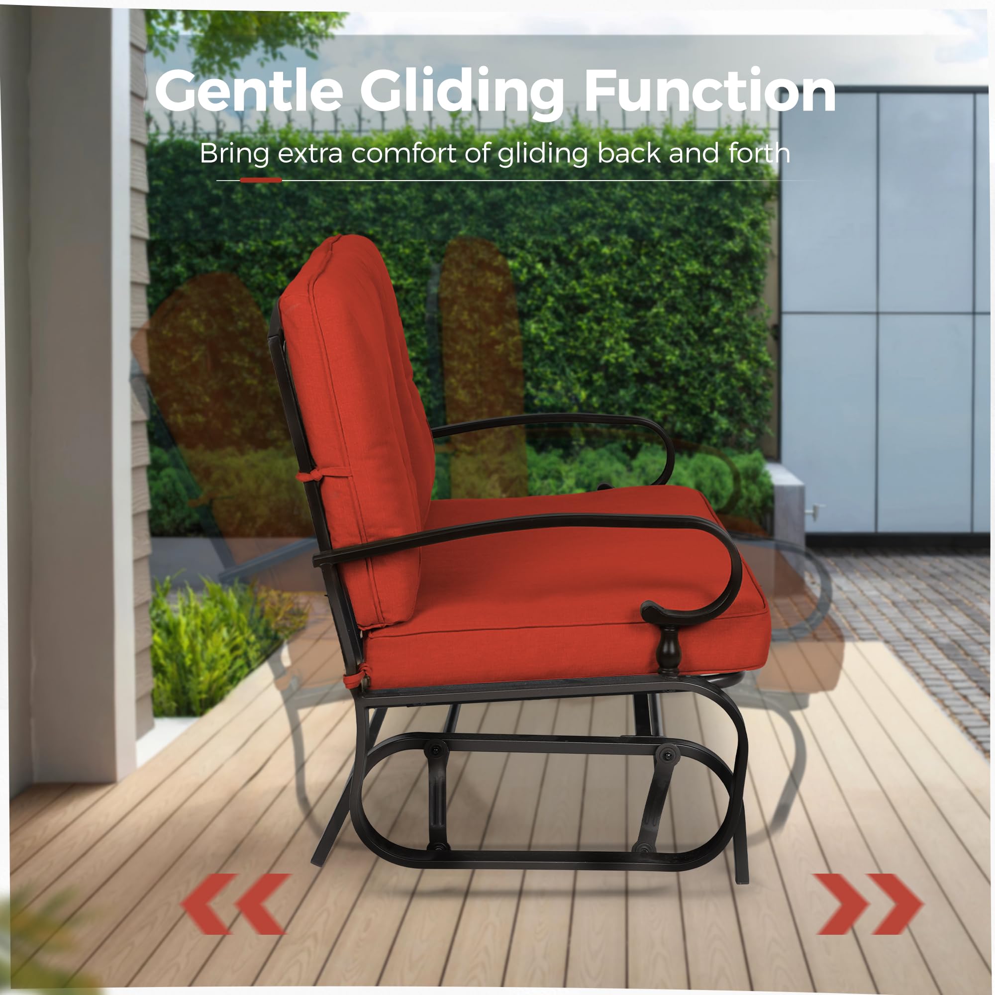 Outdoor Patio Glider Loveseat for 2