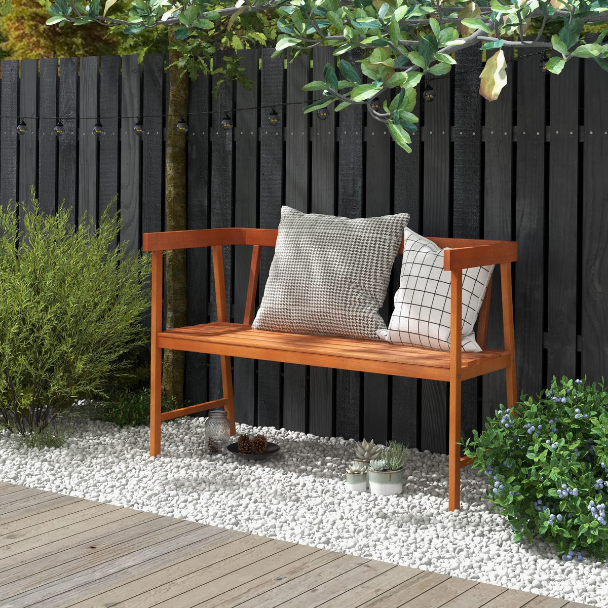 Eucalyptus Wood Outdoor Bench