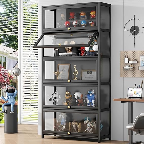 5-Tier Display Cabinet with Acrylic Glass Doors
