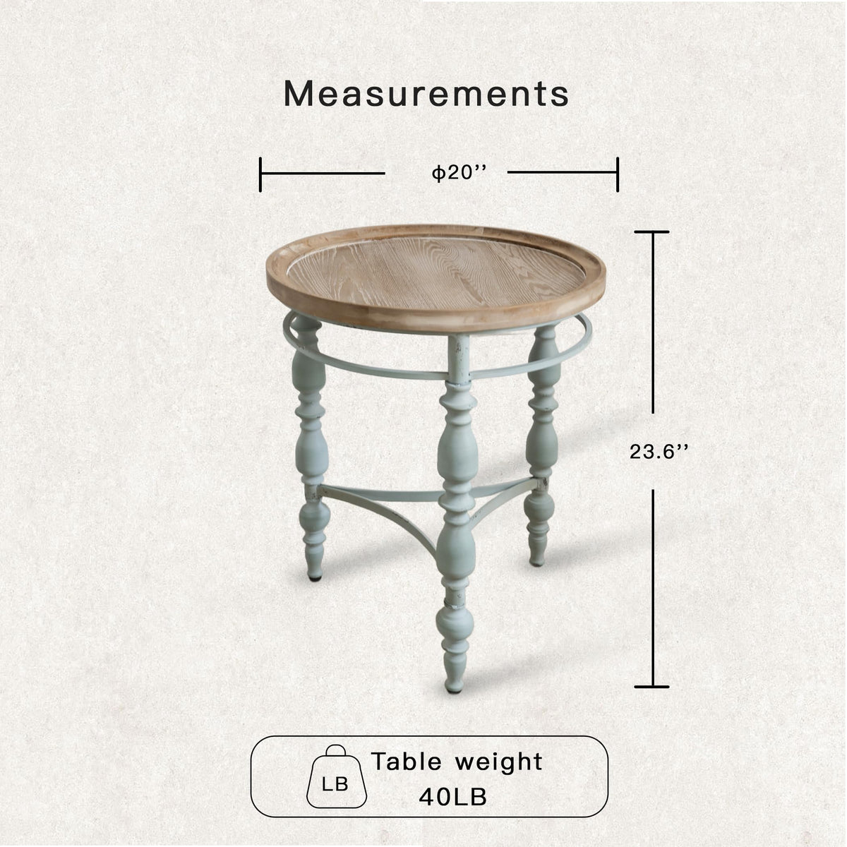 Round Wood End Table