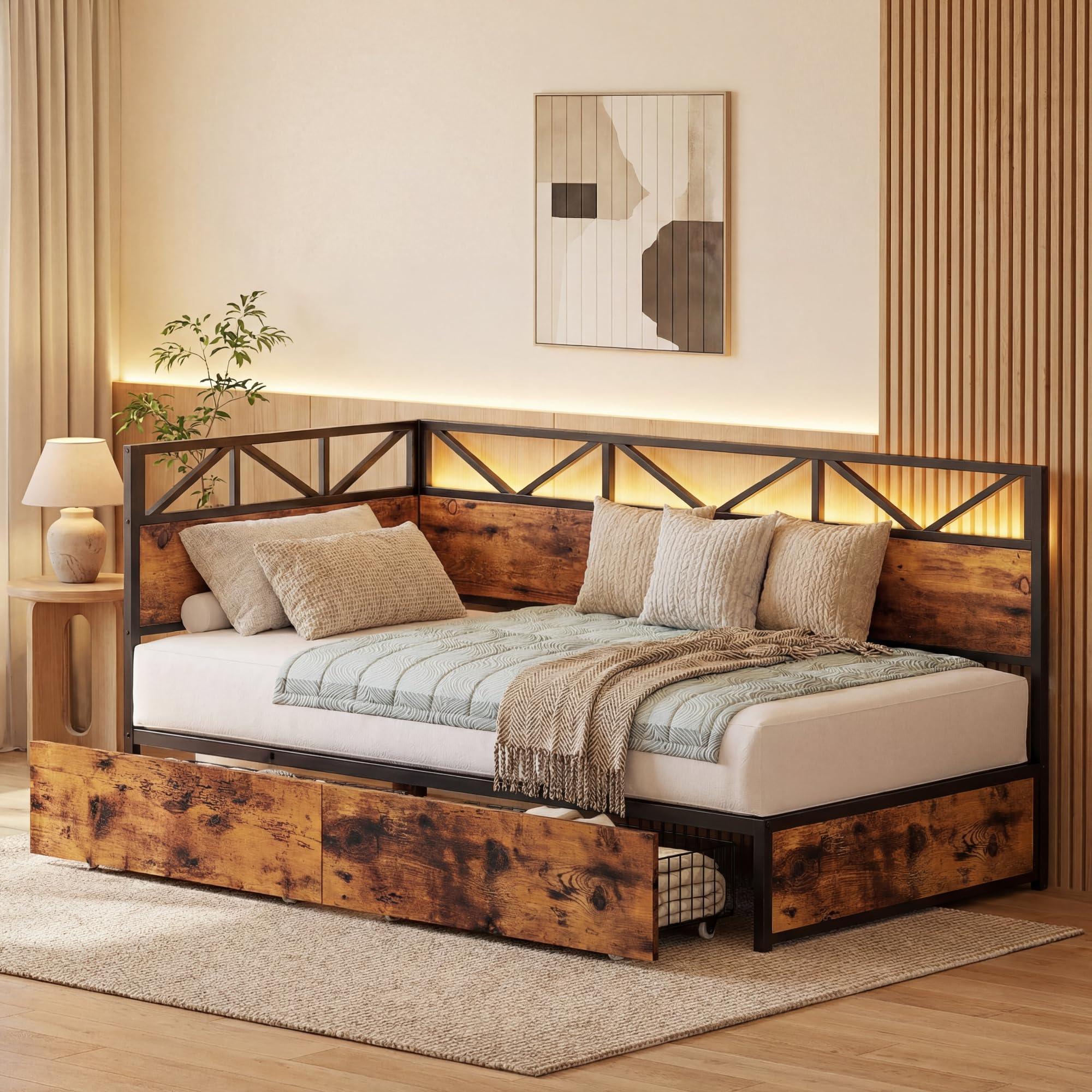 Twin Daybed with Storage & Charging Station