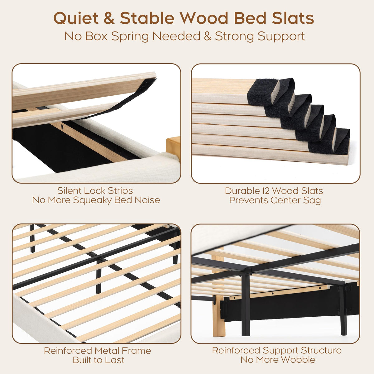 Queen Upholstered Platform Bed