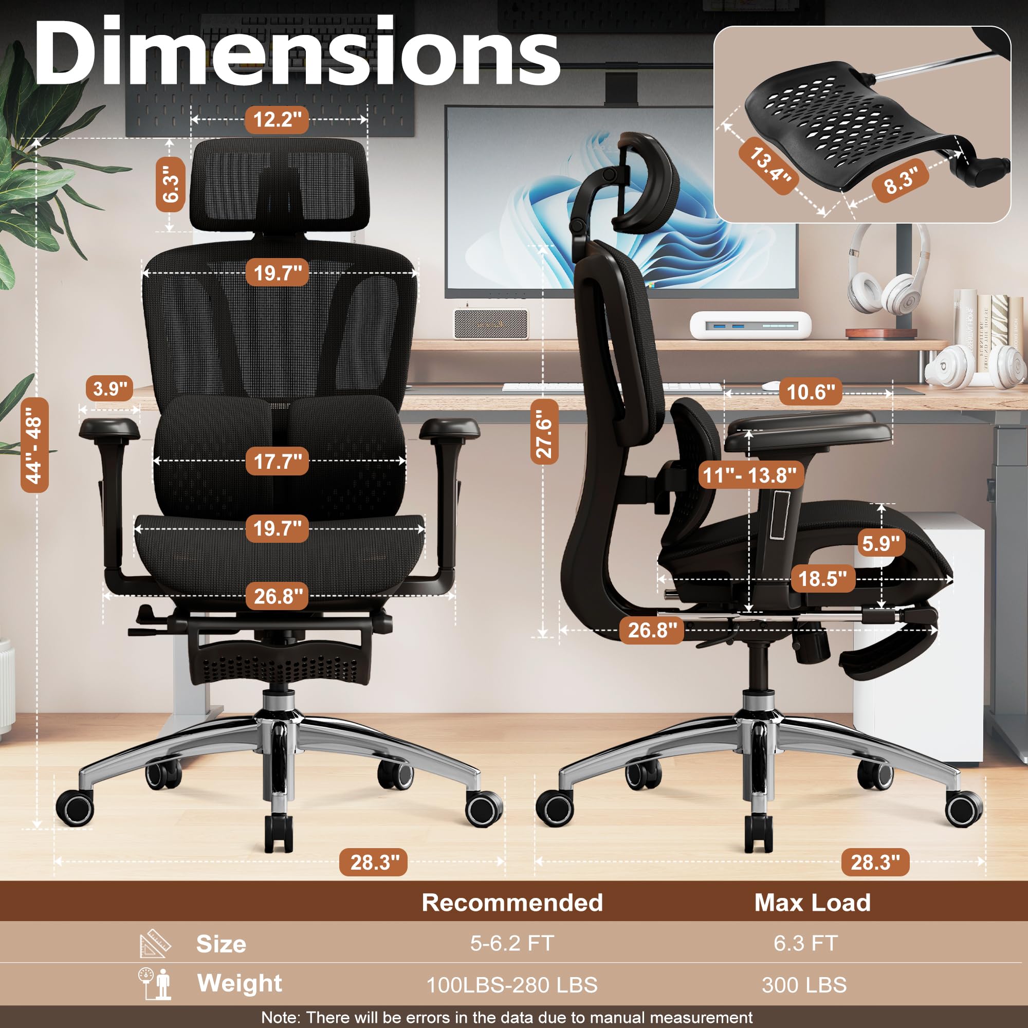 Ergonomic Office Chair with Footrest