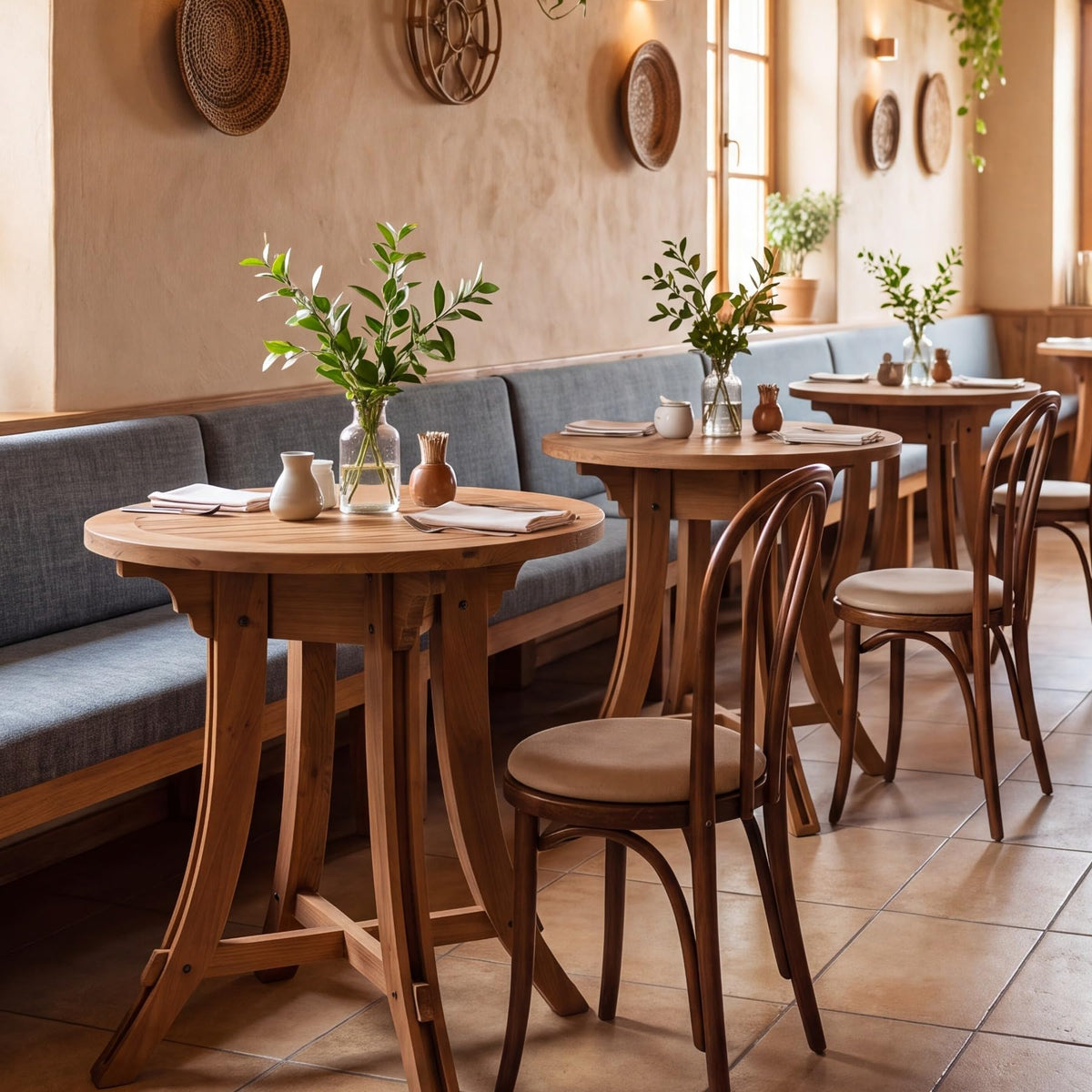 Round Solid Wood Bar Table