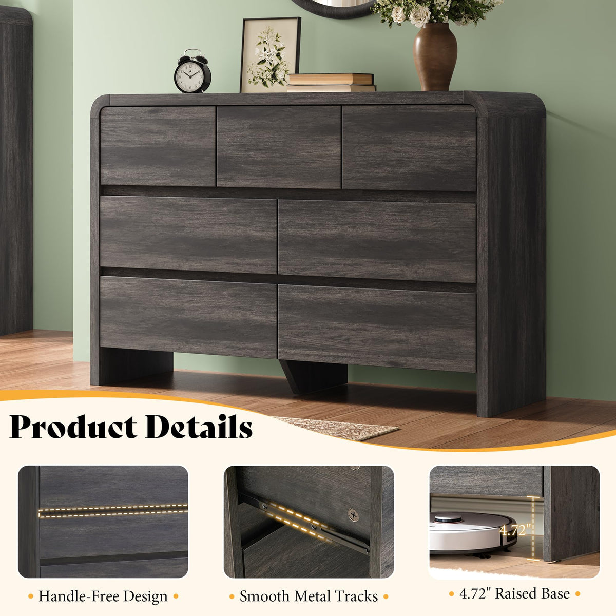 3-Piece Bedroom Set with 7-Drawer Dresser
