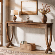 TRIBEWOOD 63-Inch Solid Wood Console Table for Entryway