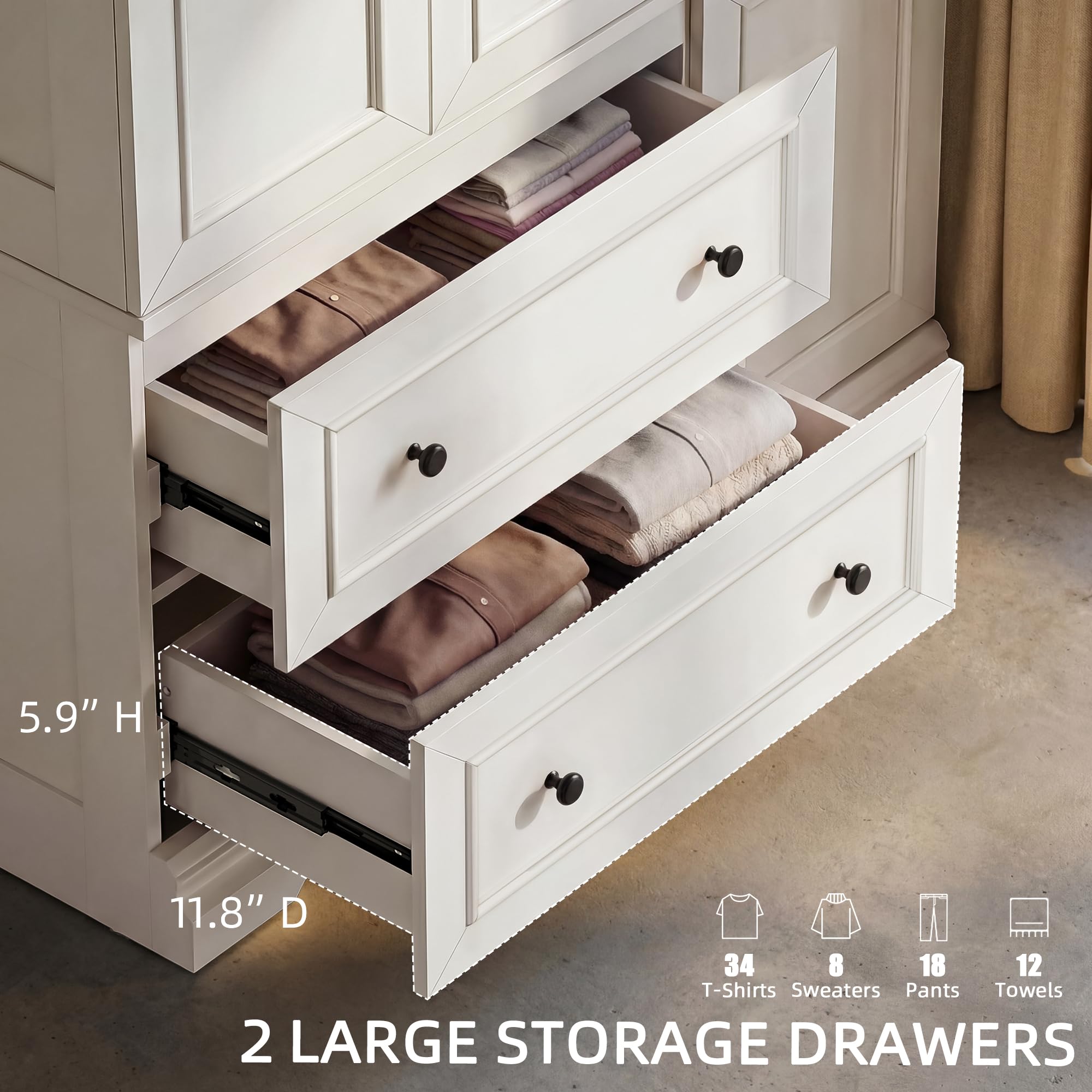 Armoire Wardrobe Closet with Drawers