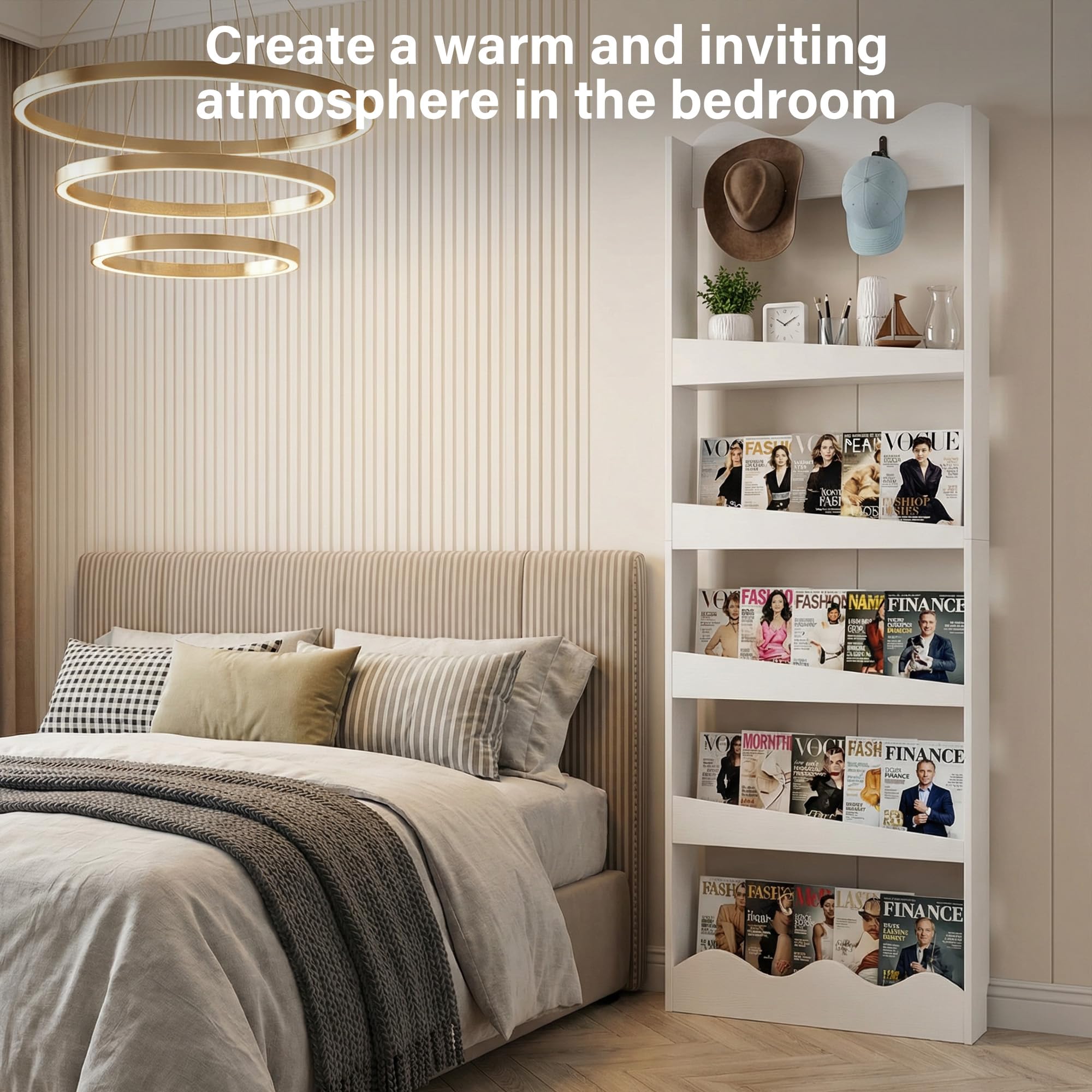 5-Tier Behind-the-Door Wall Bookshelf