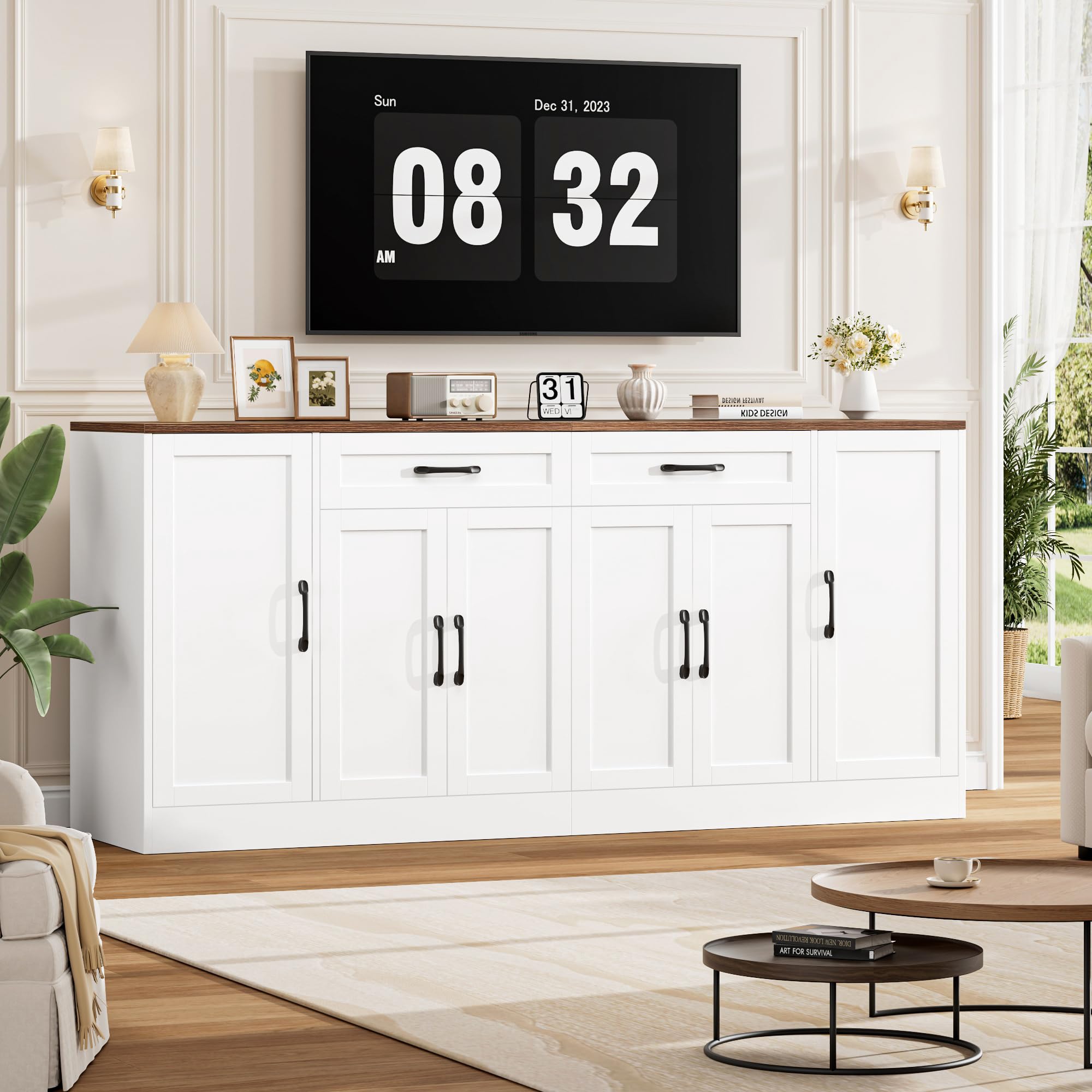 71-Inch Large Sideboard Buffet Cabinet with Storage
