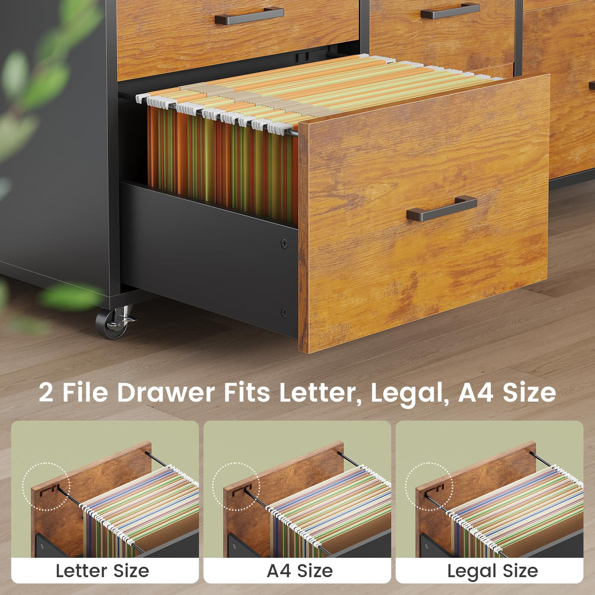 6-Drawer File Cabinet with Charging Station
