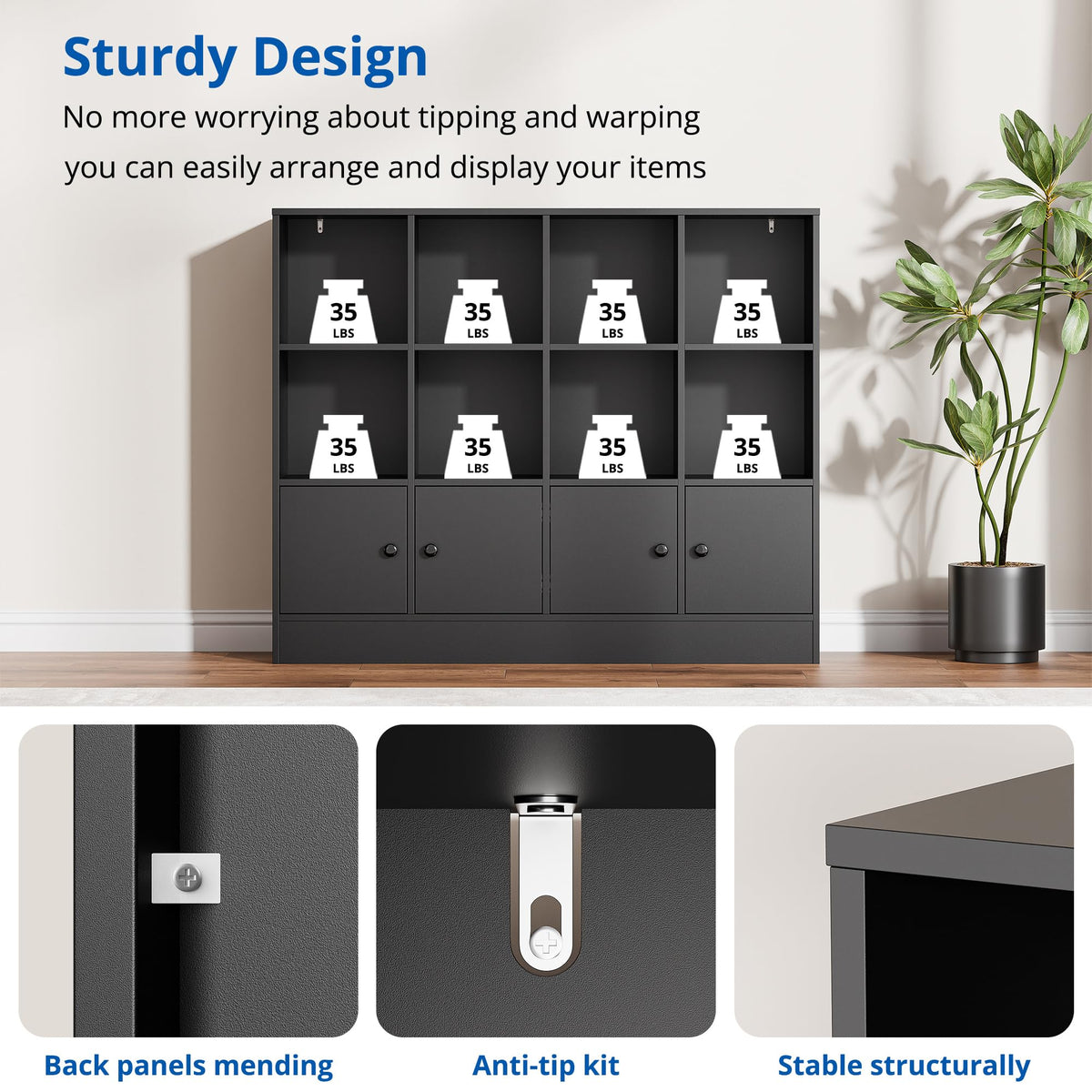 12-Cube Bookcase with Doors