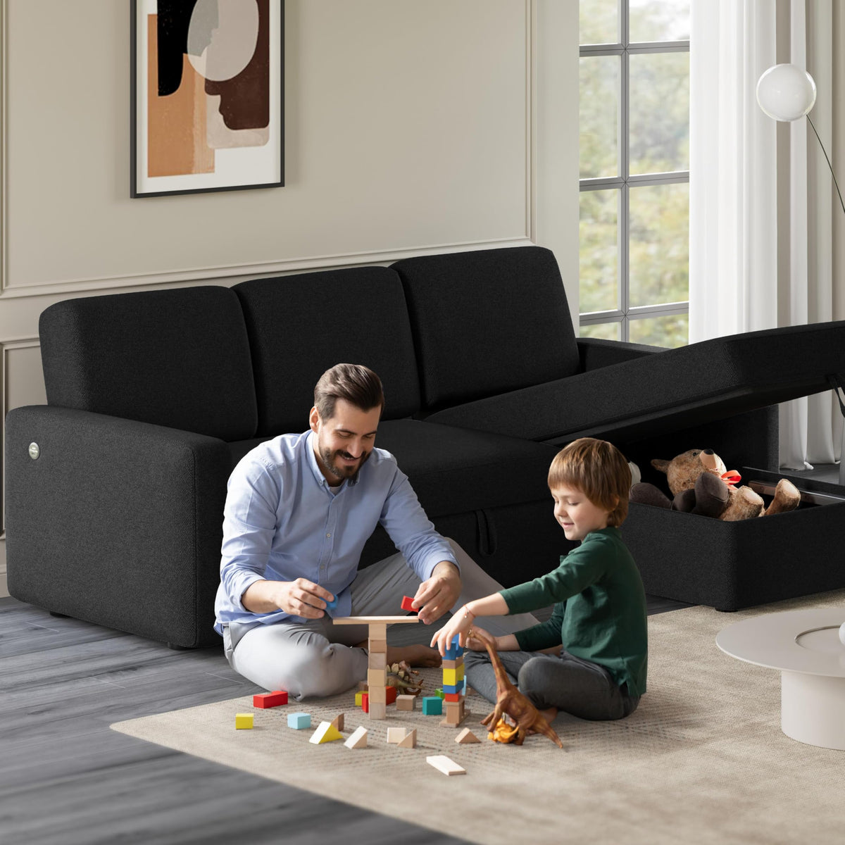 Reversible Sleeper Sectional with Storage