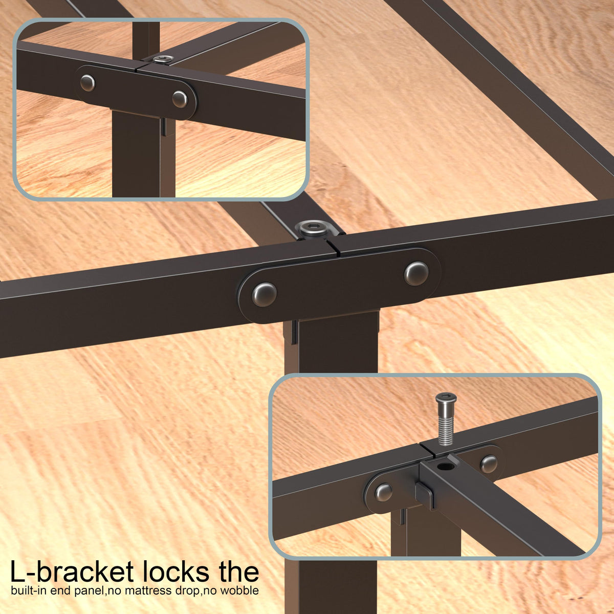 ZASHONT Full Bed Frame with Headboard,Steel Slat Support,Easy Assembly