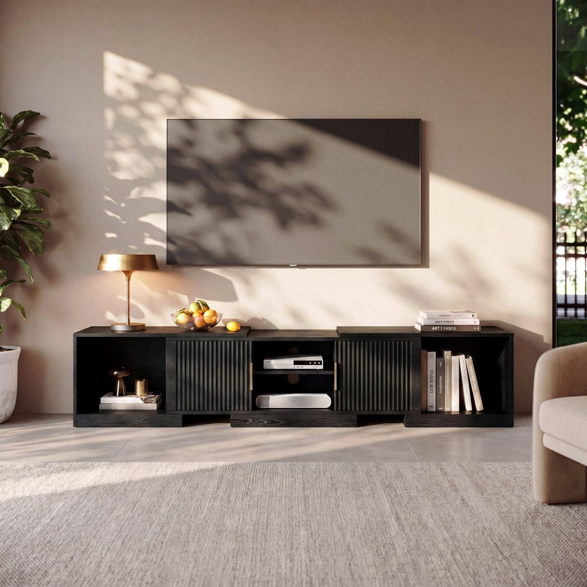 Extendable Fluted TV Stand