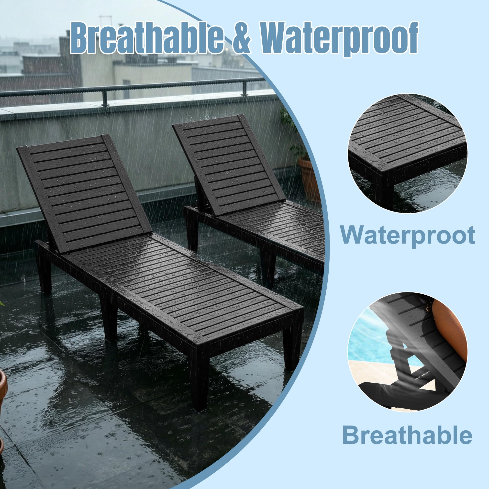 Outdoor Chaise Lounge Chairs Set of 2
