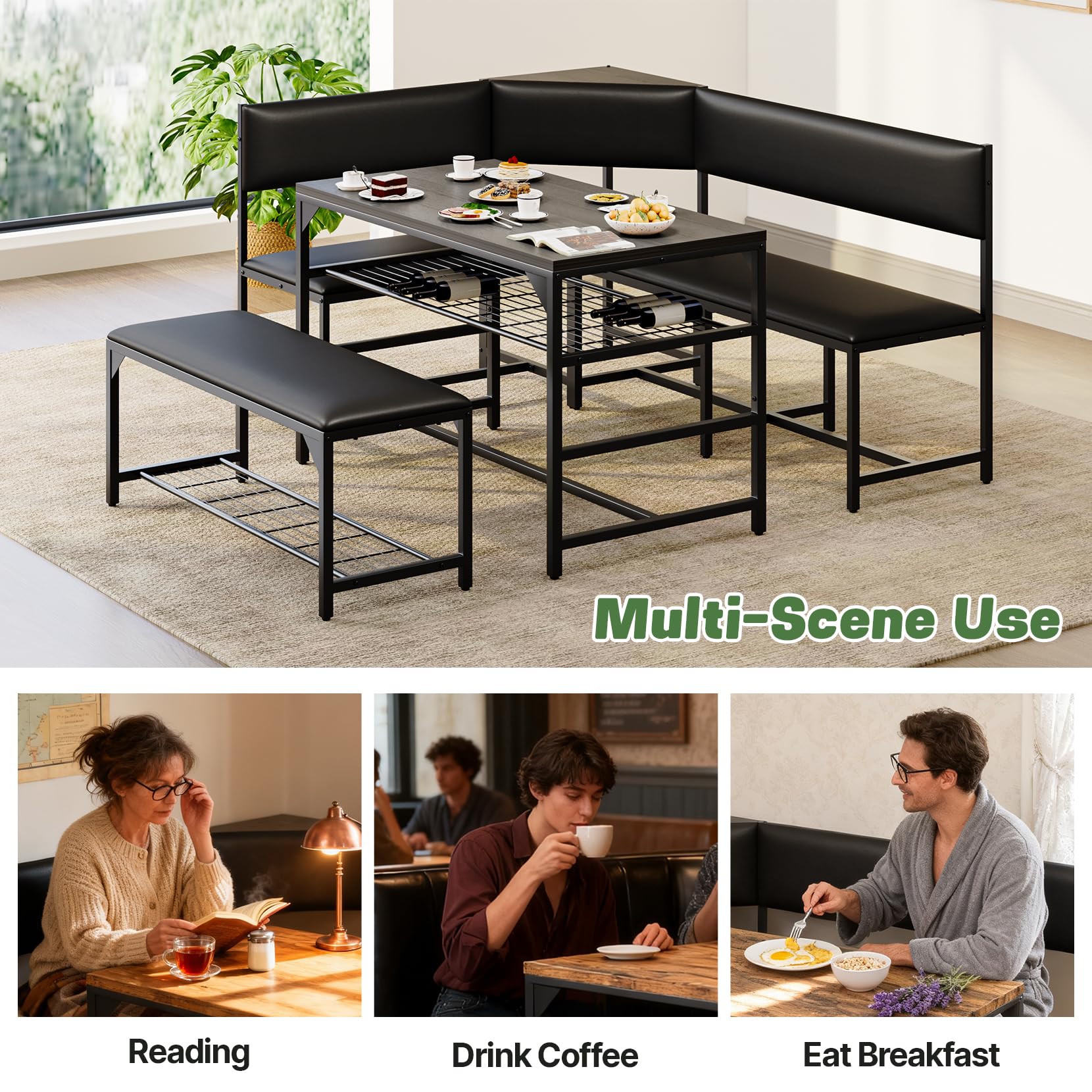 Corner Dining Nook Table Set