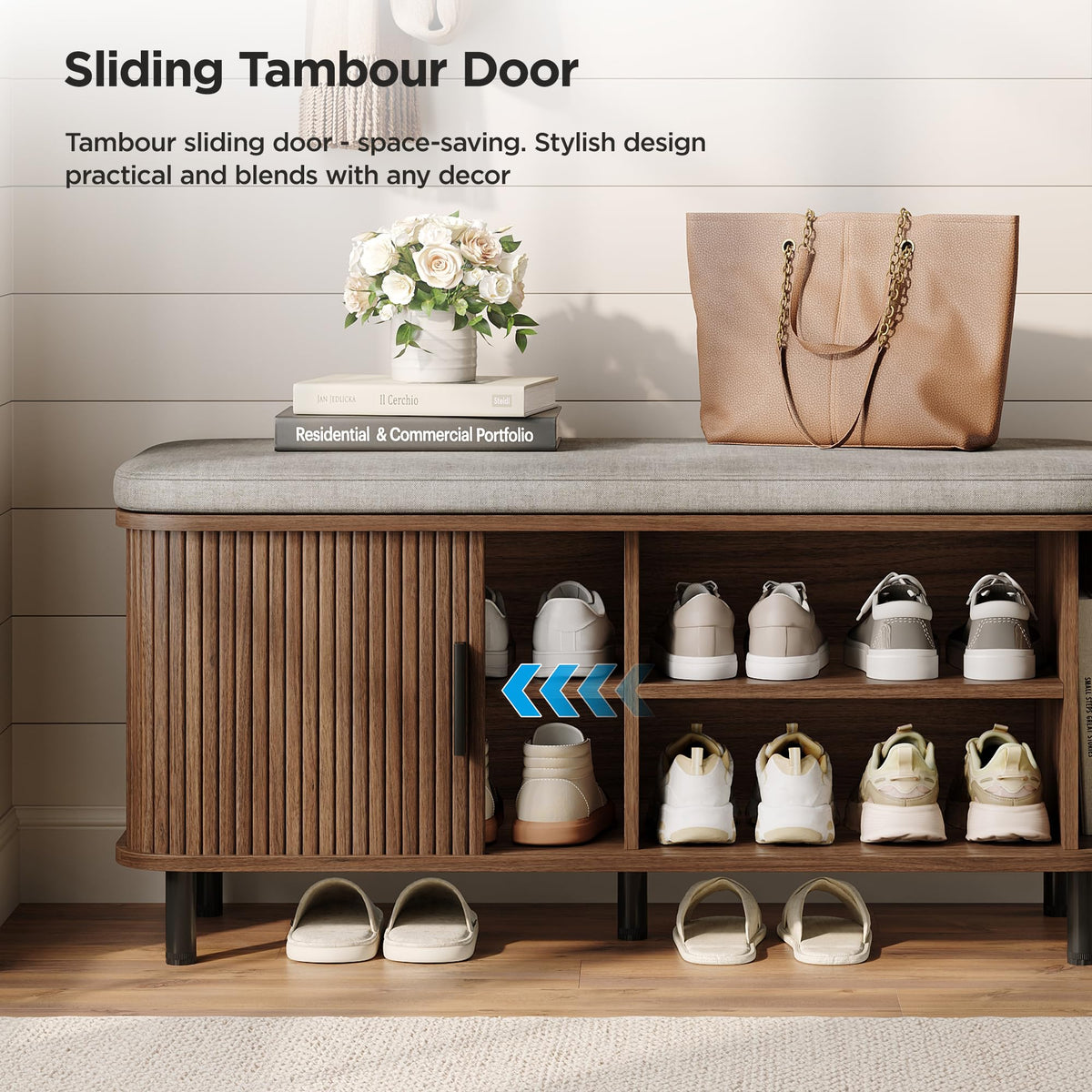 Upholstered Shoe Storage Bench