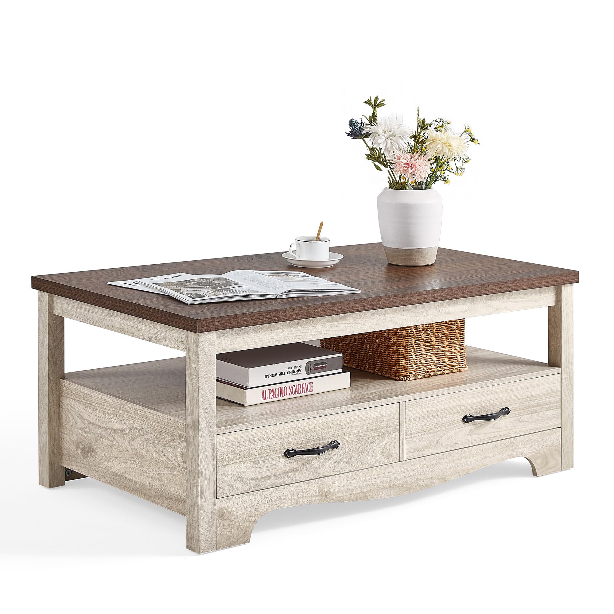 Farmhouse Coffee Table with Storage