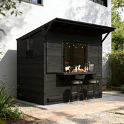 Outdoor Bar Shed with Sloped Metal Roof