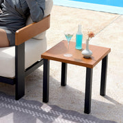 Square Outdoor Side Table with Metal Tabletop
