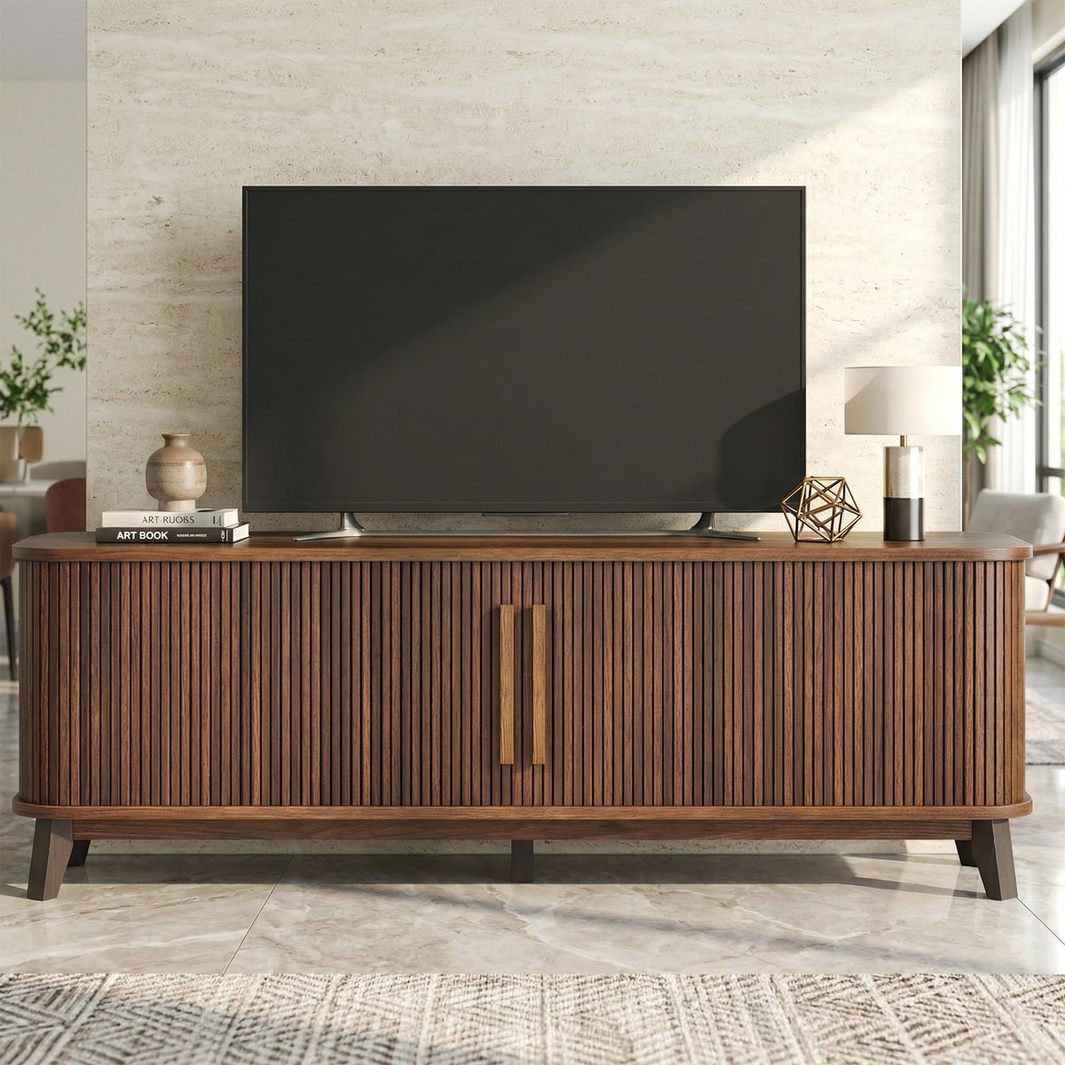 Walnut Mid-Century TV Stand