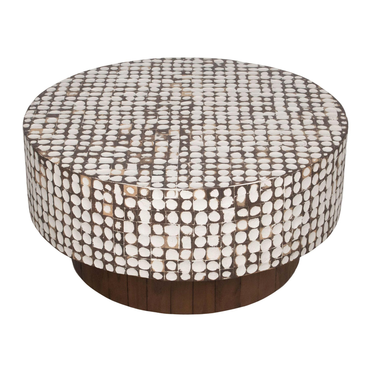 White Round Pedestal Coffee Table