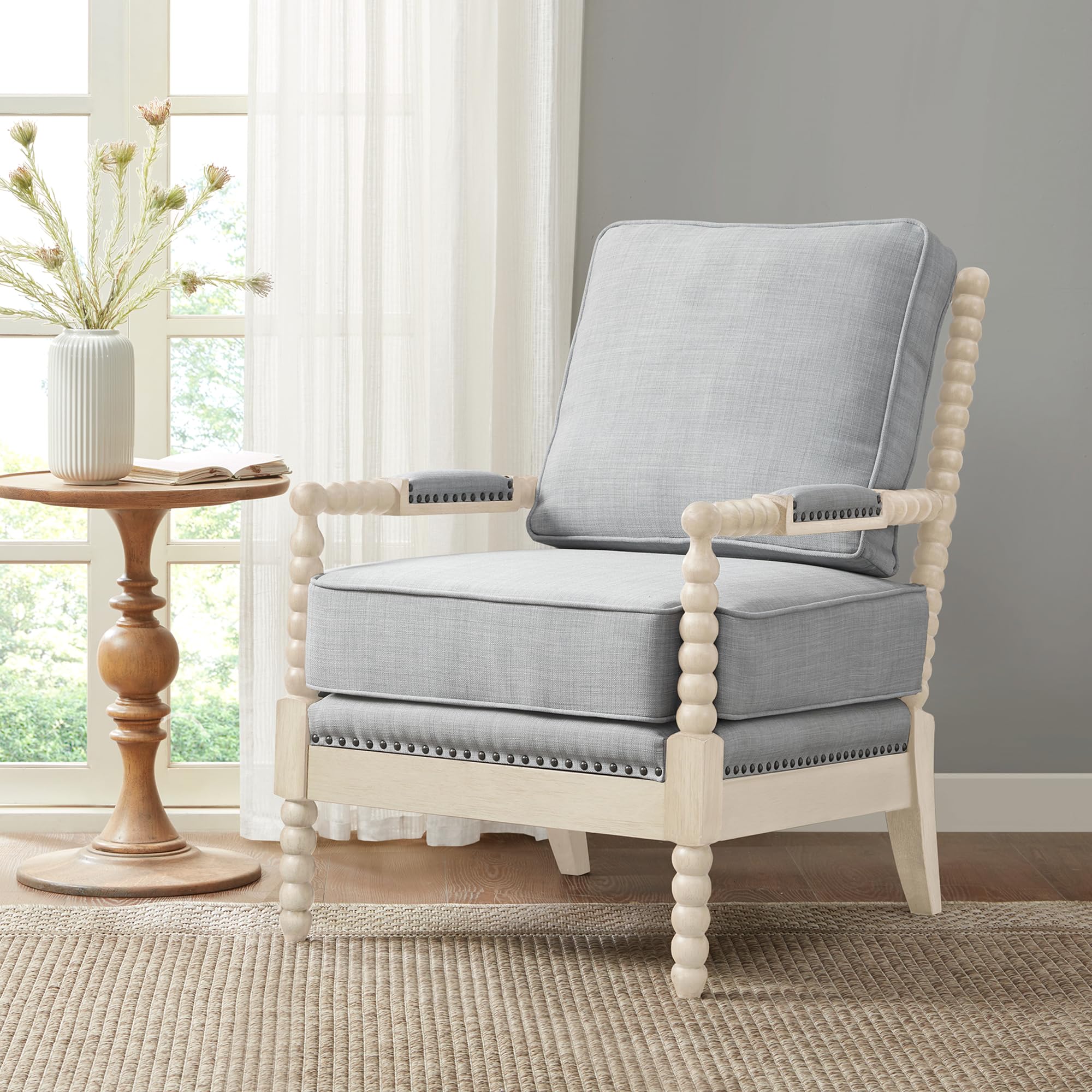 Accent Armchair with Solid Wood Frame