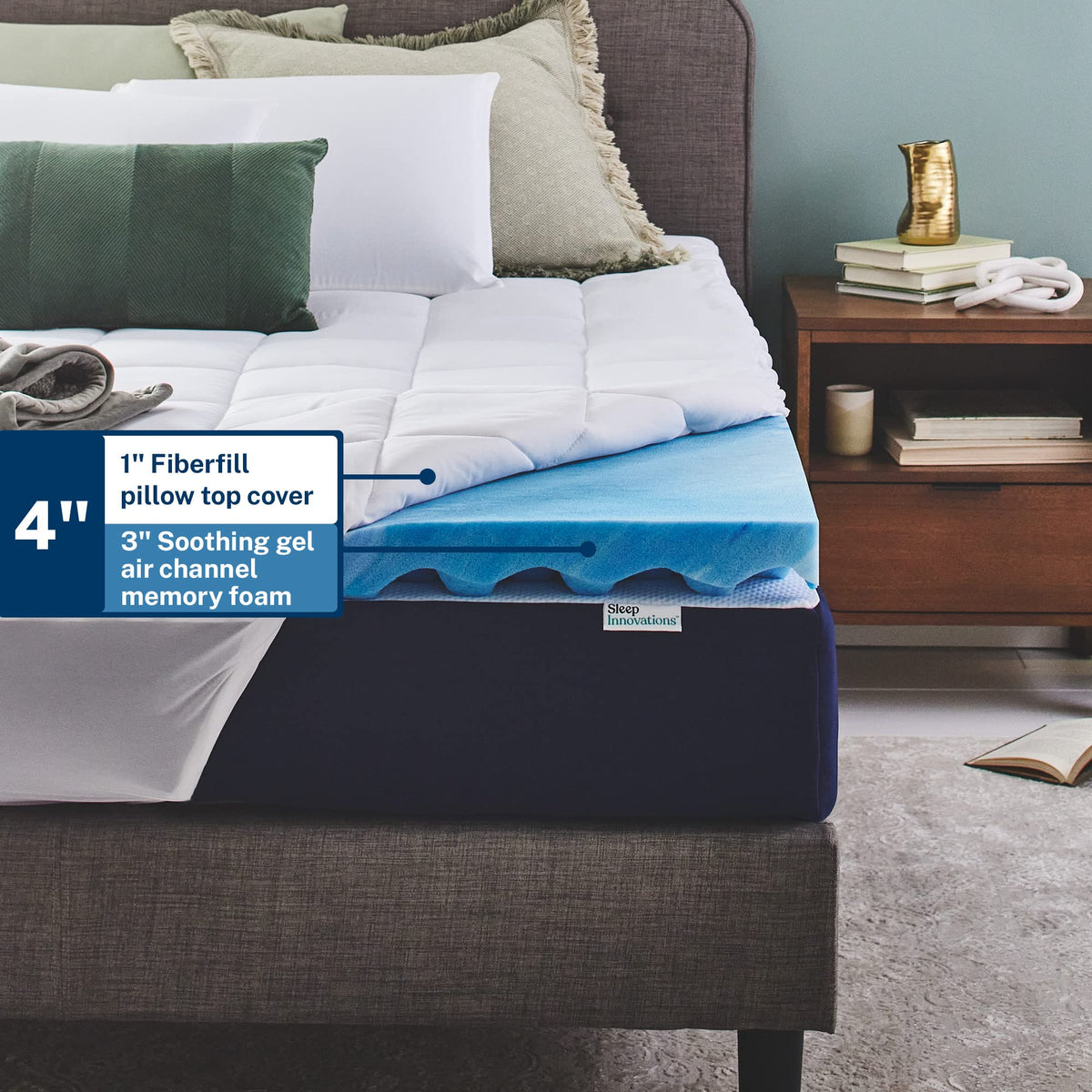King Gel Memory Foam Mattress Topper