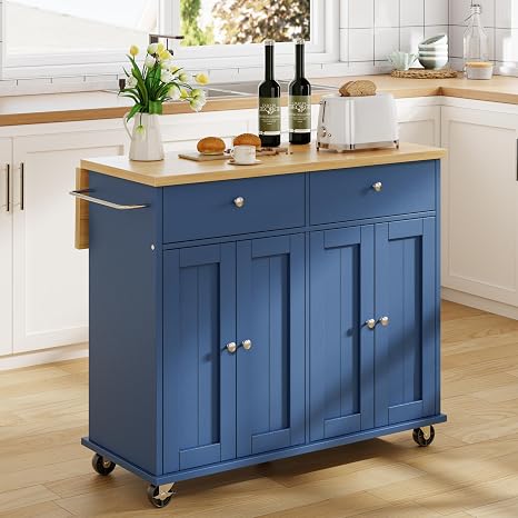 Kitchen Island Cart on Wheels with Storage