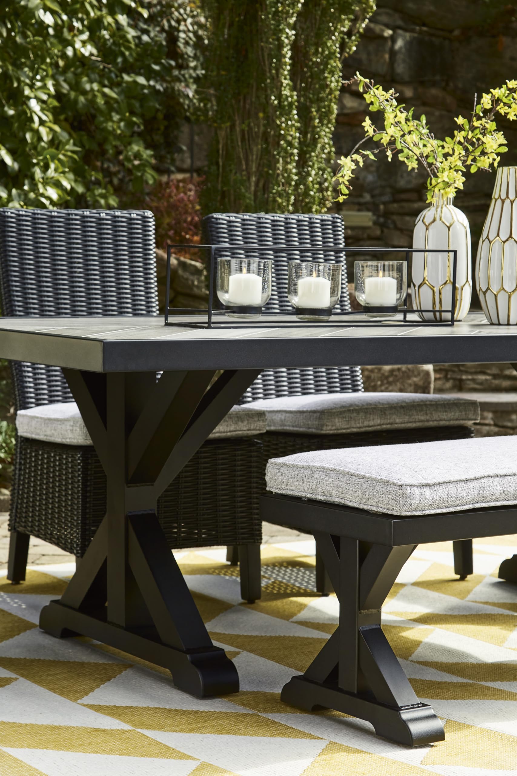 Outdoor Bench with Cushion