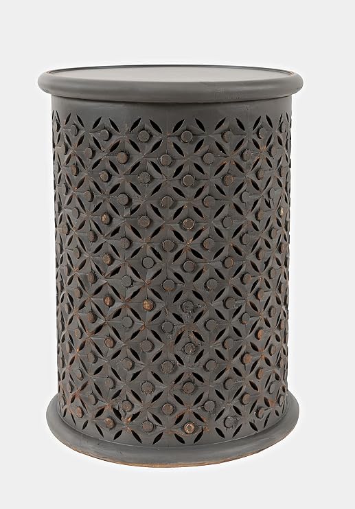 Antique White Mango Wood Drum Table