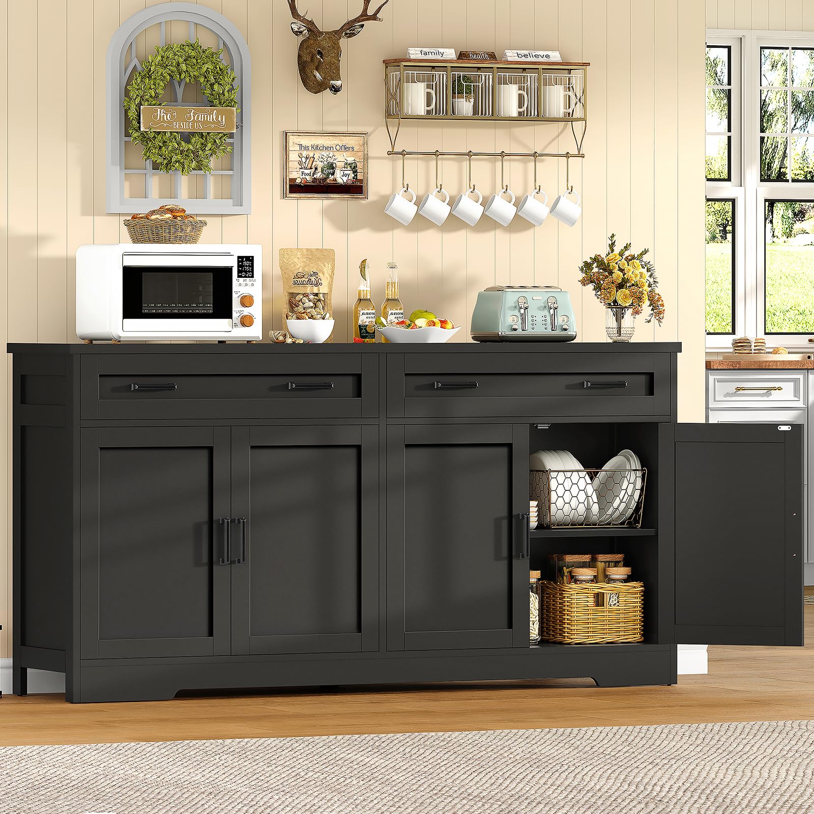 63" Buffet Cabinet with Storage