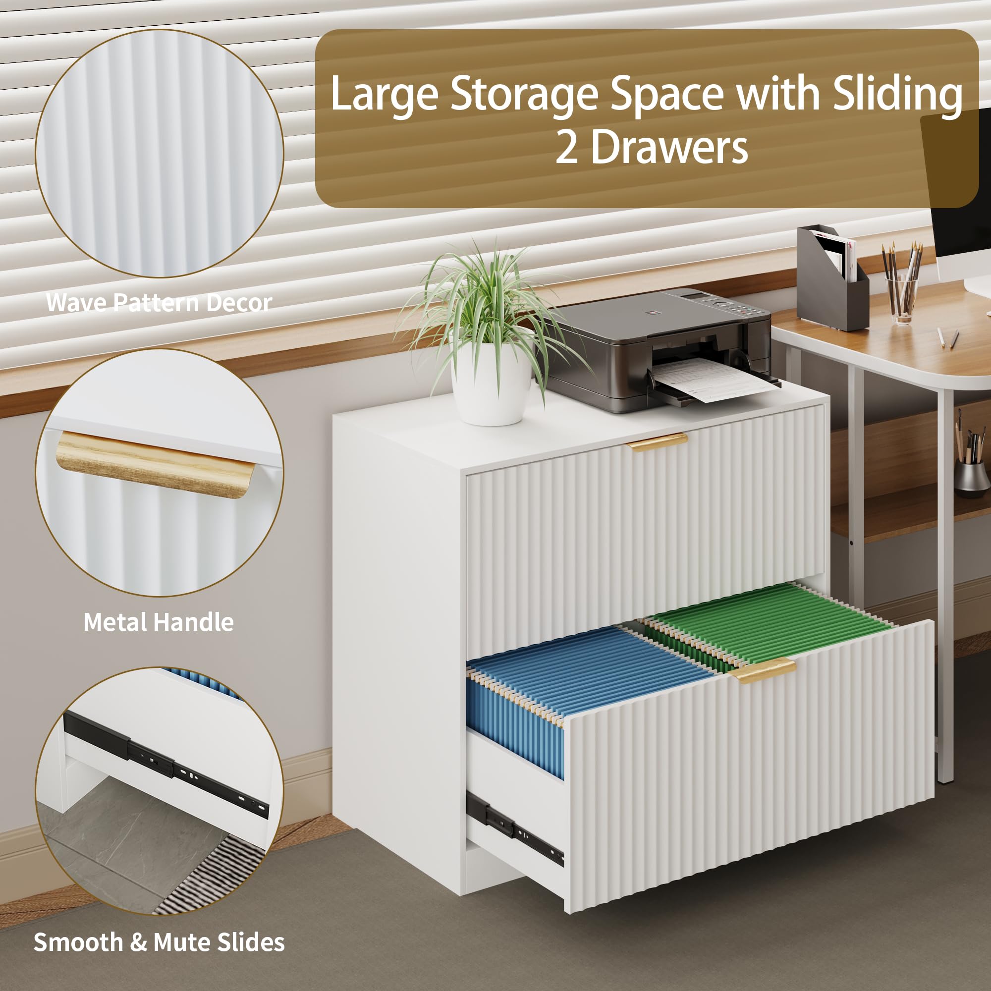 2-Drawer File Cabinet with Storage