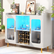 LED Wine Cabinet with Power Outlets