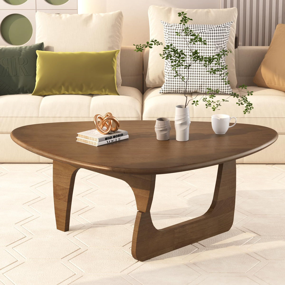 Walnut Triangle Coffee Table