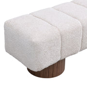 Christopher Knight Home Manila 64" Boucle Dining Bench, Upholstered Ottoman Bench, Rectangular Dining Seat, Spacious Seating, Long Footstool for Living Room Dining Room, No Assembly Needed, Beige